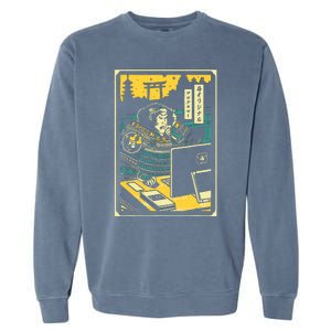 Programmer Samurai Warrior Computer Garment-Dyed Sweatshirt