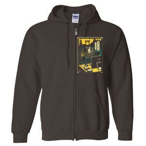 Programmer Samurai Warrior Computer Full Zip Hoodie