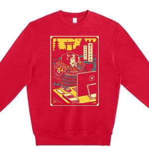 Programmer Samurai Warrior Computer Premium Crewneck Sweatshirt