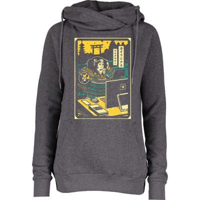 Programmer Samurai Warrior Computer Womens Funnel Neck Pullover Hood