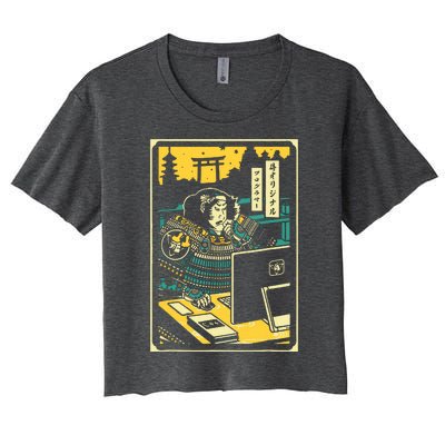 Programmer Samurai Warrior Computer Women's Crop Top Tee