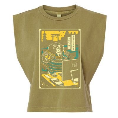 Programmer Samurai Warrior Computer Garment-Dyed Women's Muscle Tee