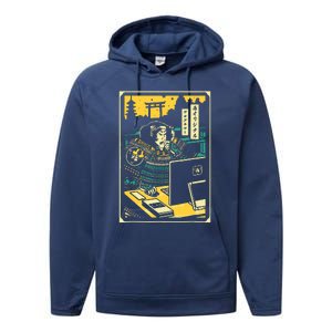 Programmer Samurai Warrior Computer Performance Fleece Hoodie