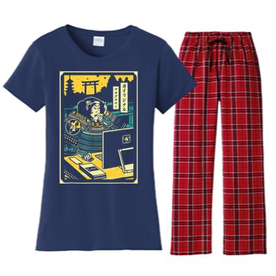 Programmer Samurai Warrior Computer Women's Flannel Pajama Set