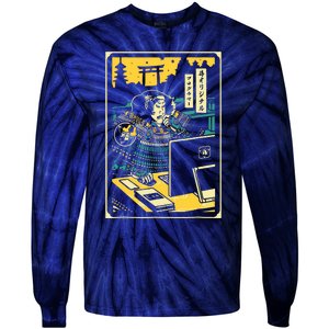 Programmer Samurai Warrior Computer Tie-Dye Long Sleeve Shirt