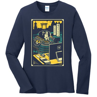 Programmer Samurai Warrior Computer Ladies Long Sleeve Shirt