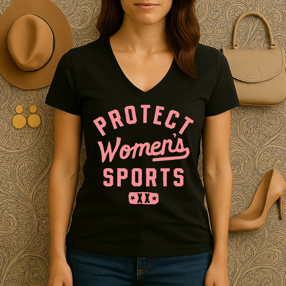 Protect Sports Xx Female Chromosomes Title Ix Women's V-Neck T-Shirt