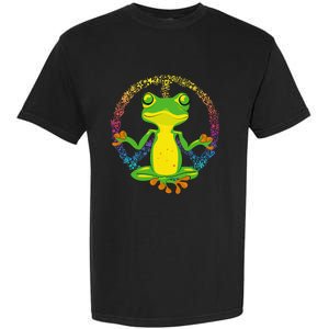 Peace Sign Yoga Frogs Cool Peace Frog Tie Dye Garment-Dyed Heavyweight T-Shirt