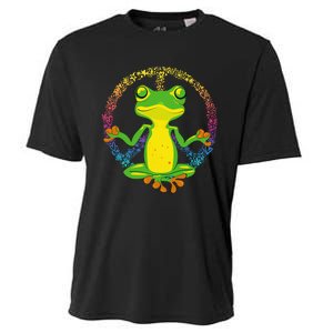 Peace Sign Yoga Frogs Cool Peace Frog Tie Dye Cooling Performance Crew T-Shirt