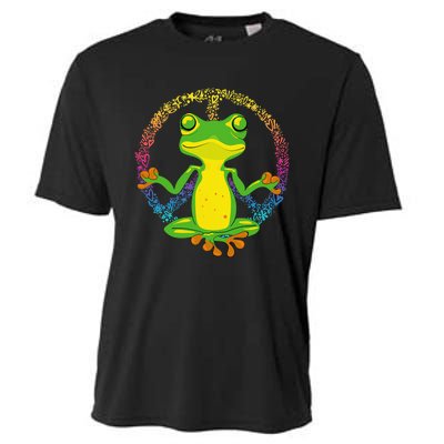 Peace Sign Yoga Frogs Cool Peace Frog Tie Dye Cooling Performance Crew T-Shirt