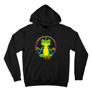 Peace Sign Yoga Frogs Cool Peace Frog Tie Dye Hoodie