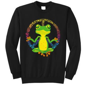 Peace Sign Yoga Frogs Cool Peace Frog Tie Dye Sweatshirt