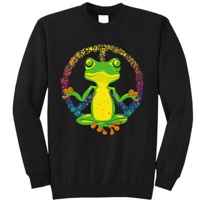 Peace Sign Yoga Frogs Cool Peace Frog Tie Dye Sweatshirt