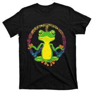 Peace Sign Yoga Frogs Cool Peace Frog Tie Dye T-Shirt