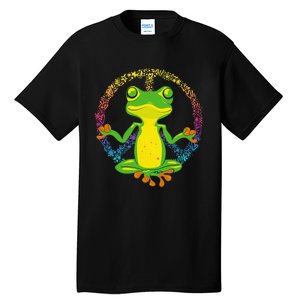 Peace Sign Yoga Frogs Cool Peace Frog Tie Dye Tall T-Shirt