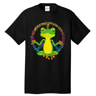 Peace Sign Yoga Frogs Cool Peace Frog Tie Dye Tall T-Shirt