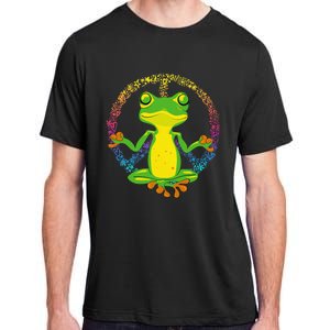 Peace Sign Yoga Frogs Cool Peace Frog Tie Dye Adult ChromaSoft Performance T-Shirt