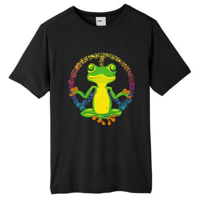 Peace Sign Yoga Frogs Cool Peace Frog Tie Dye Tall Fusion ChromaSoft Performance T-Shirt