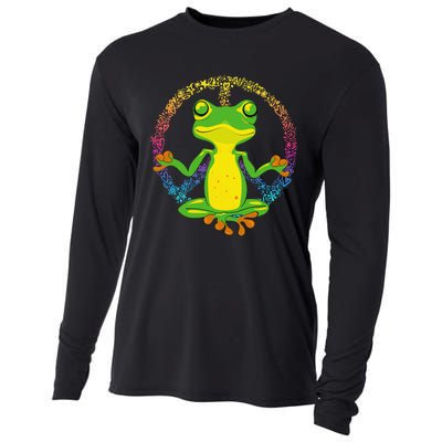 Peace Sign Yoga Frogs Cool Peace Frog Tie Dye Cooling Performance Long Sleeve Crew