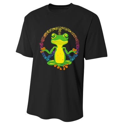 Peace Sign Yoga Frogs Cool Peace Frog Tie Dye Performance Sprint T-Shirt