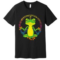 Peace Sign Yoga Frogs Cool Peace Frog Tie Dye Premium T-Shirt