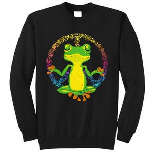 Peace Sign Yoga Frogs Cool Peace Frog Tie Dye Tall Sweatshirt