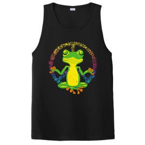 Peace Sign Yoga Frogs Cool Peace Frog Tie Dye PosiCharge Competitor Tank