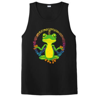 Peace Sign Yoga Frogs Cool Peace Frog Tie Dye PosiCharge Competitor Tank