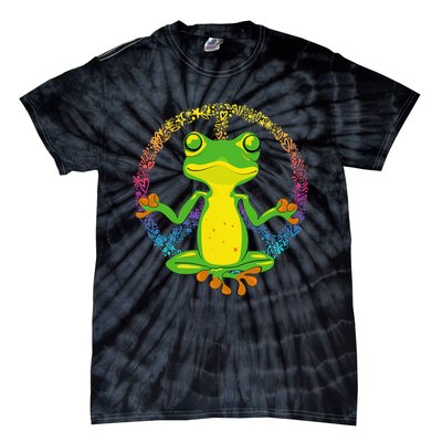 Peace Sign Yoga Frogs Cool Peace Frog Tie Dye Tie-Dye T-Shirt