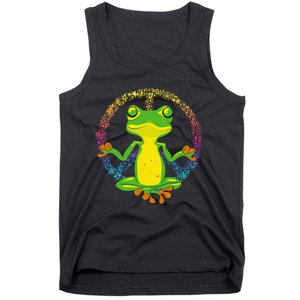 Peace Sign Yoga Frogs Cool Peace Frog Tie Dye Tank Top