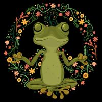 Peace Sign Yoga Frogs Cool Peace Frog Floral Button