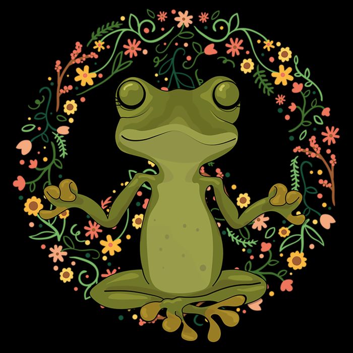 Peace Sign Yoga Frogs Cool Peace Frog Floral Button