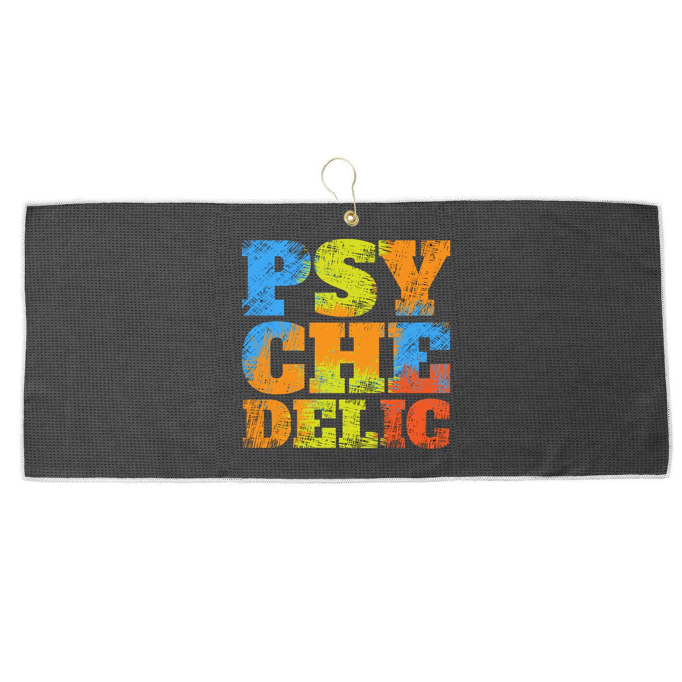 Psychedelic Large Microfiber Waffle Golf Towel
