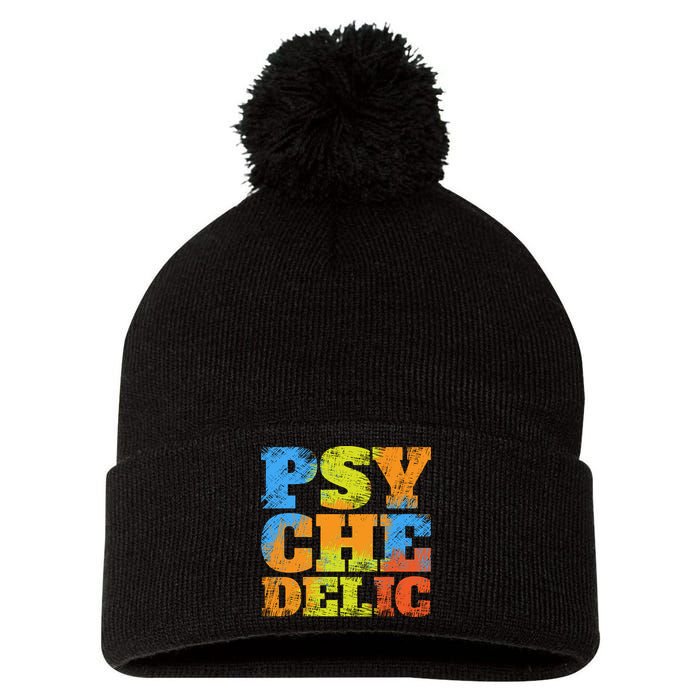 Psychedelic Pom Pom 12in Knit Beanie