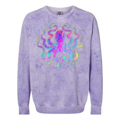 Psychedelic Octopus Colorblast Crewneck Sweatshirt