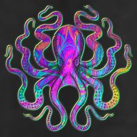 Psychedelic Octopus Garment-Dyed Heavyweight T-Shirt