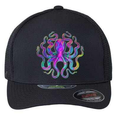 Psychedelic Octopus Flexfit Unipanel Trucker Cap