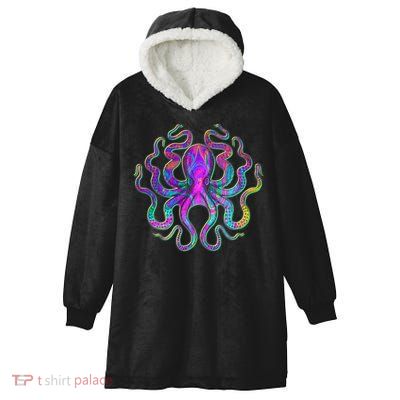 Psychedelic Octopus Hooded Wearable Blanket