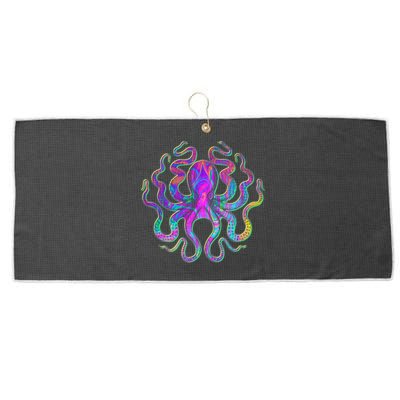 Psychedelic Octopus Large Microfiber Waffle Golf Towel