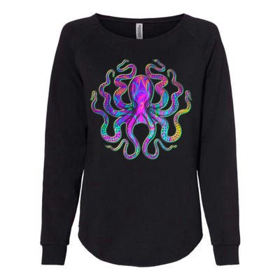 Psychedelic Octopus Womens California Wash Sweatshirt