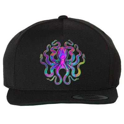 Psychedelic Octopus Wool Snapback Cap