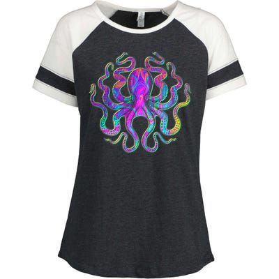 Psychedelic Octopus Enza Ladies Jersey Colorblock Tee