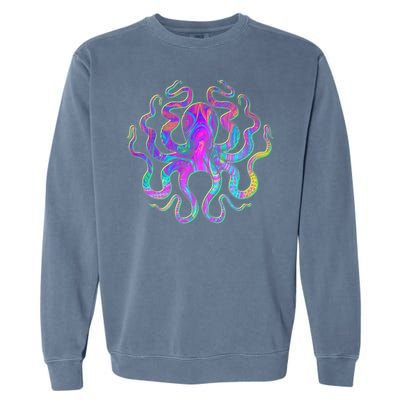 Psychedelic Octopus Garment-Dyed Sweatshirt