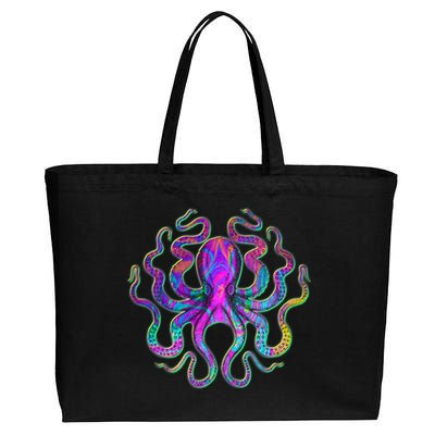 Psychedelic Octopus Cotton Canvas Jumbo Tote