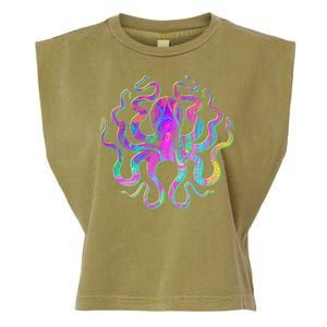 Psychedelic Octopus Garment-Dyed Women's Muscle Tee