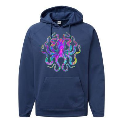 Psychedelic Octopus Performance Fleece Hoodie