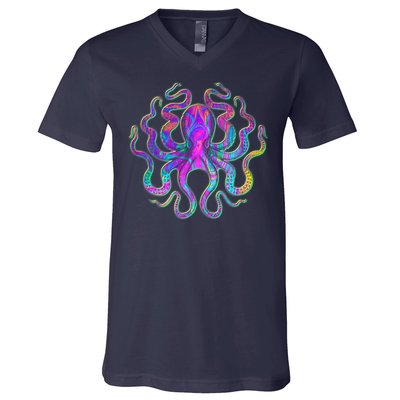 Psychedelic Octopus V-Neck T-Shirt