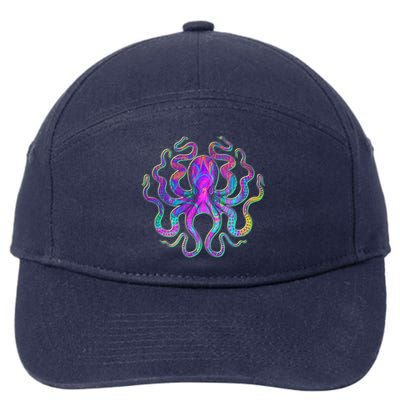 Psychedelic Octopus 7-Panel Snapback Hat