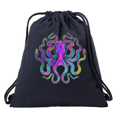 Psychedelic Octopus Drawstring Bag