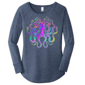 Psychedelic Octopus Women's Perfect Tri Tunic Long Sleeve Shirt